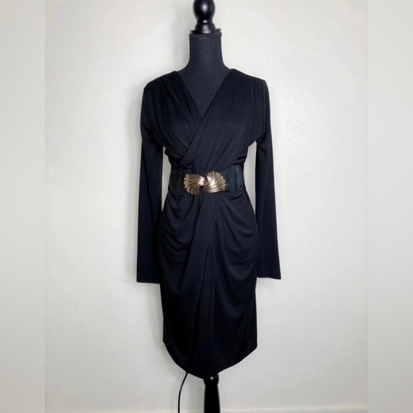 New York & Company Dresses & Skirts - New York & Company Elegant Black Cross Front Dress